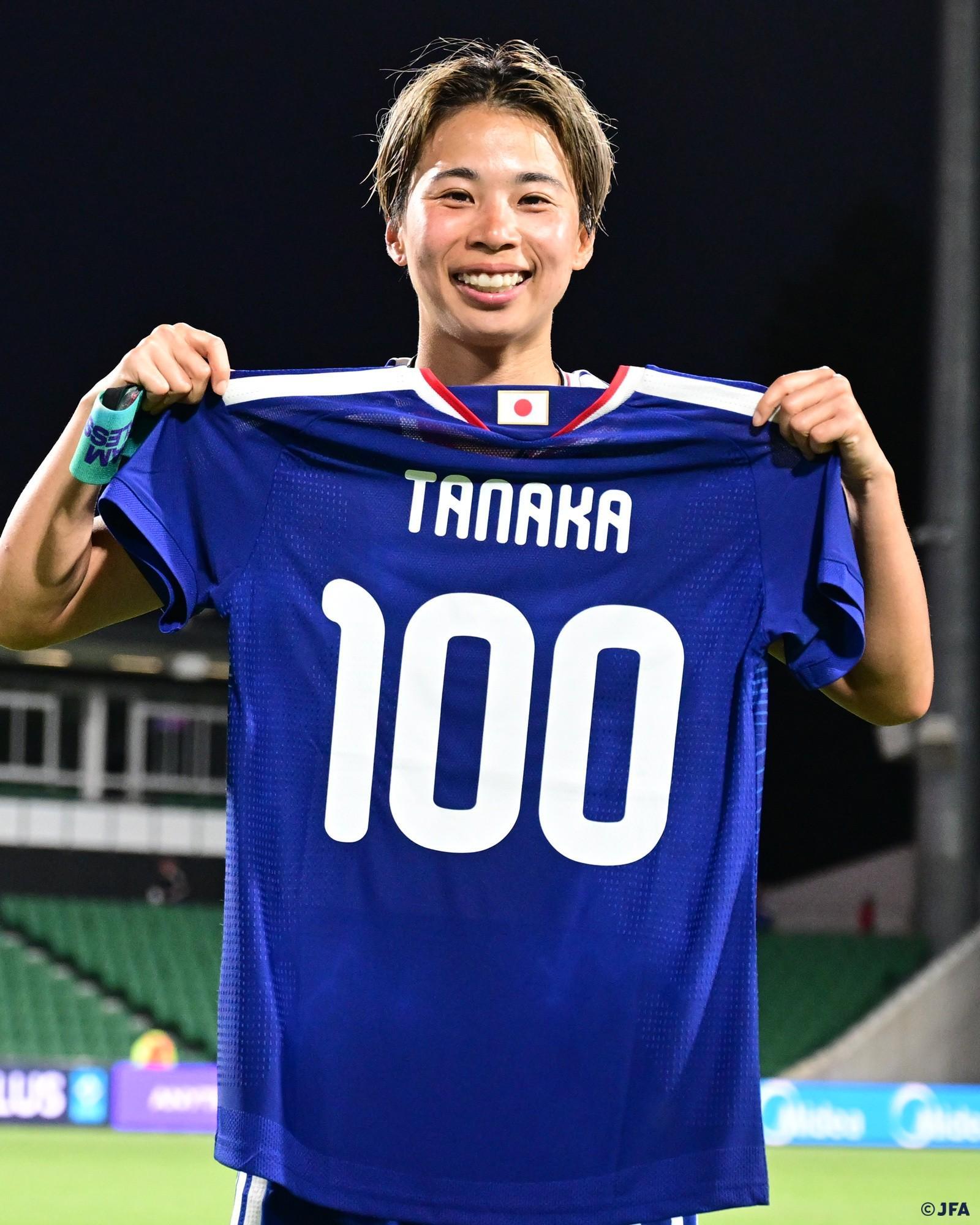 日本女足国脚田中美南达成国家队百场里程碑，共打进46球